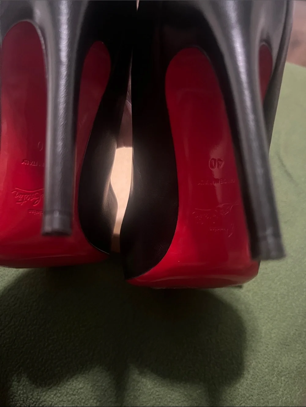 Christian Louboutin Black Shiny Pointed-Toe Pumps